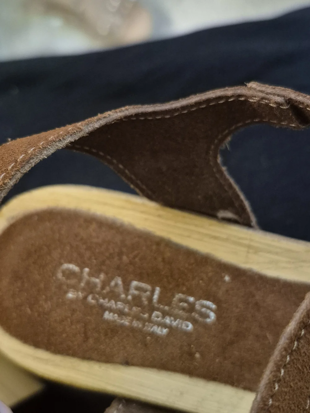 Charles David Dakota Suede Platform Sandals with Wood Heel